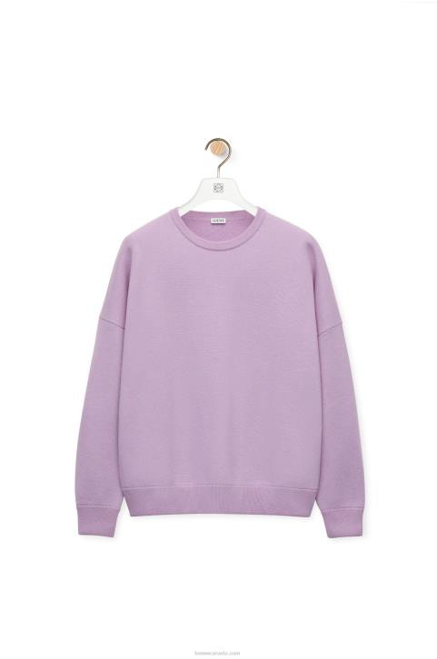 Loewe Oversize crew neck sweater in cashmere 688V1000 Women Lavander