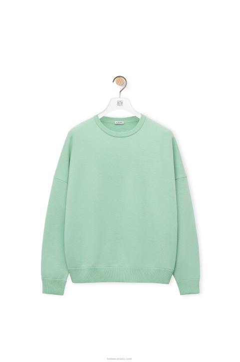 Loewe Oversize crew neck sweater in cashmere 688V1001 Women Matcha Green