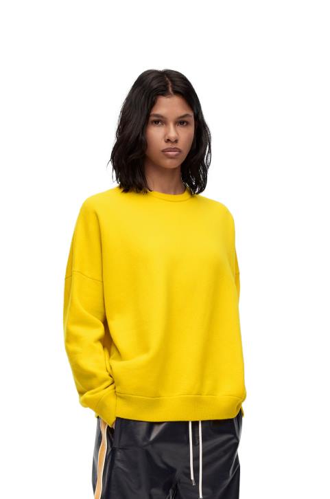 Loewe Oversize crew neck sweater in cashmere 688V1002 Women Yellow Lemon
