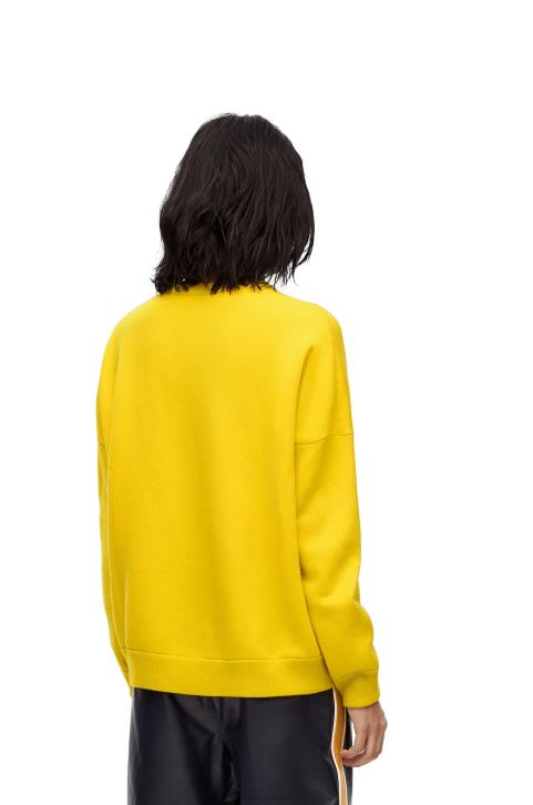 Loewe Oversize crew neck sweater in cashmere 688V1002 Women Yellow Lemon