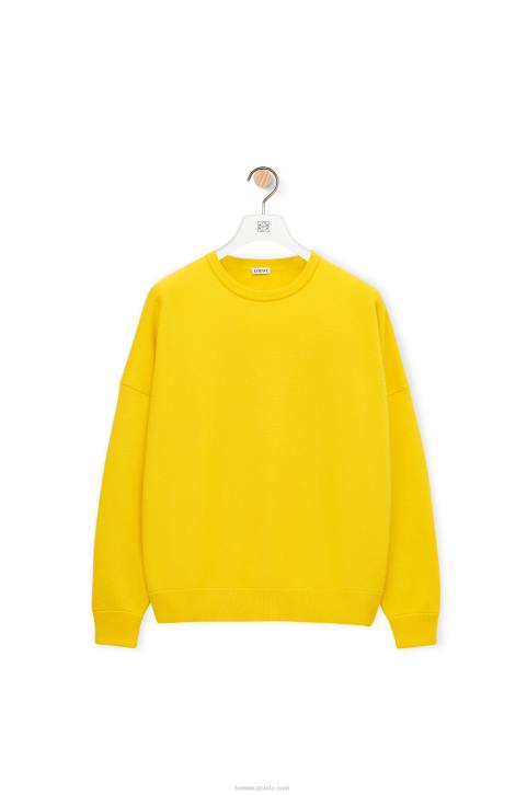 Loewe Oversize crew neck sweater in cashmere 688V1002 Women Yellow Lemon