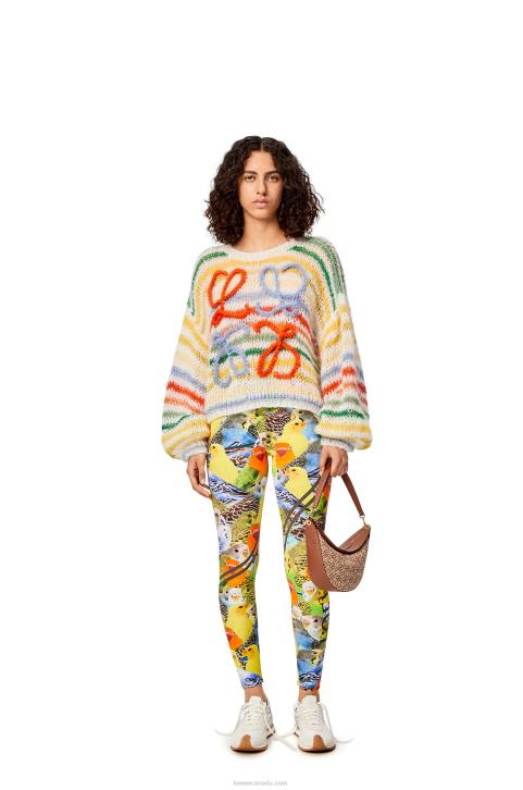 Loewe Stripe sweater in mohair 688V1003 Women White/Multicolor