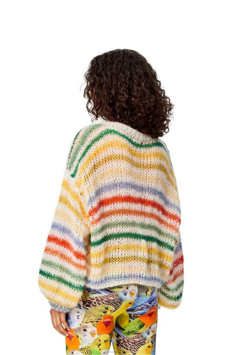 Loewe Stripe sweater in mohair 688V1003 Women White/Multicolor
