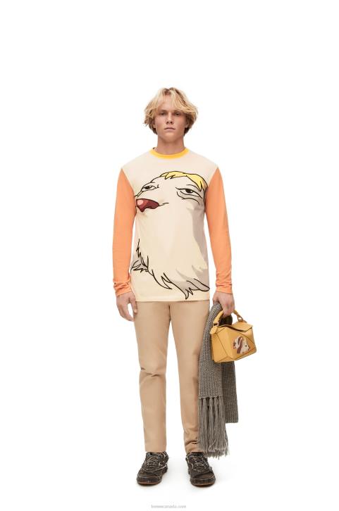 Loewe Heen long sleeve T-shirt in cotton 688V836 Women Beige