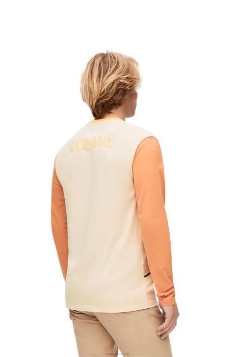 Loewe Heen long sleeve T-shirt in cotton 688V836 Women Beige