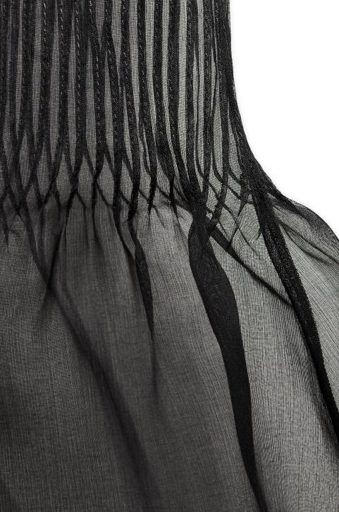 Loewe Pintuck top in silk organza 688V885 Women Black