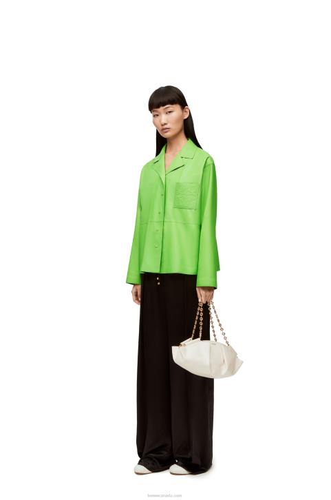 Loewe Anagram pyjama blouse in nappa 688V884 Women Fluo Green
