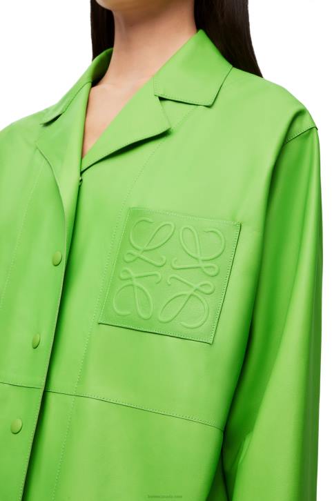 Loewe Anagram pyjama blouse in nappa 688V884 Women Fluo Green