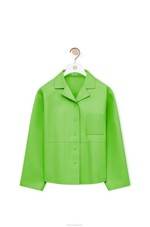 Loewe Anagram pyjama blouse in nappa 688V884 Women Fluo Green