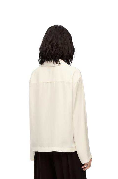 Loewe Anagram pyjama blouse in silk 688V910 Women Ivory
