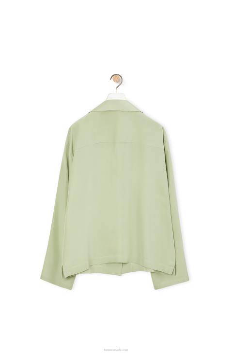 Loewe Anagram pyjama blouse in silk 688V911 Women Pale Green