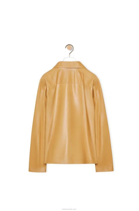 Loewe Pyjama blouse in nappa lambskin 688V895 Women Sand/Butter