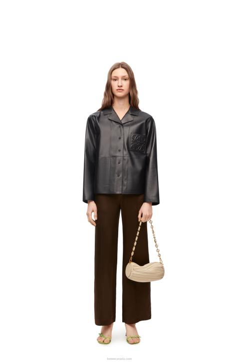 Loewe Pyjama blouse in nappa lambskin 688V934 Women Black