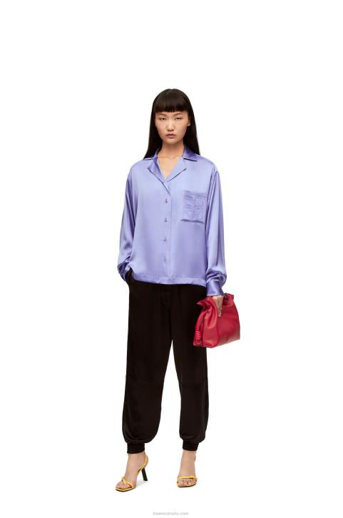 Loewe Pyjama blouse in silk 688V880 Women Lilac