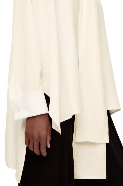 Loewe Anagram lavaliere blouse in silk 688V918 Women Ivory