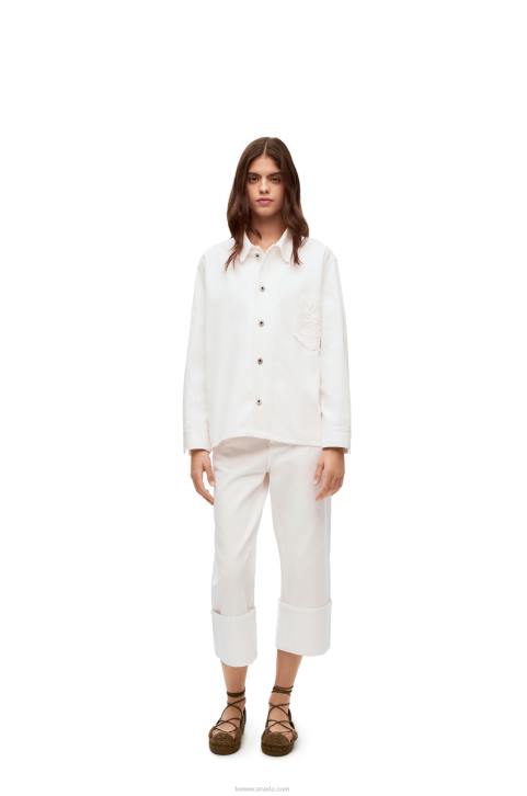 Loewe Anagram overshirt in denim 688V876 Women White