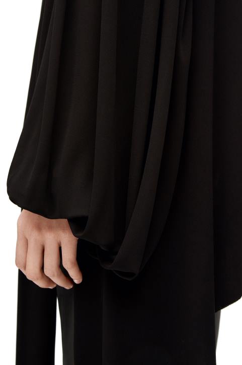 Loewe Asymmetric top in viscose crepe jersey 688V881 Women Black