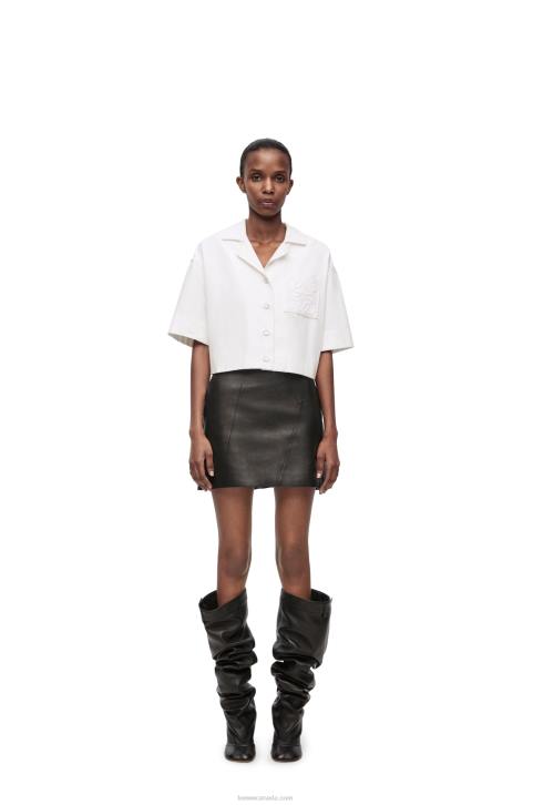 Loewe Cropped shirt in denim 688V859 Women White