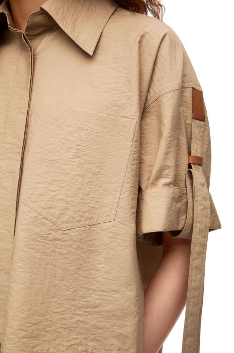 Loewe Cropped workwear shirt in cotton 688V864 Women Taos Taupe