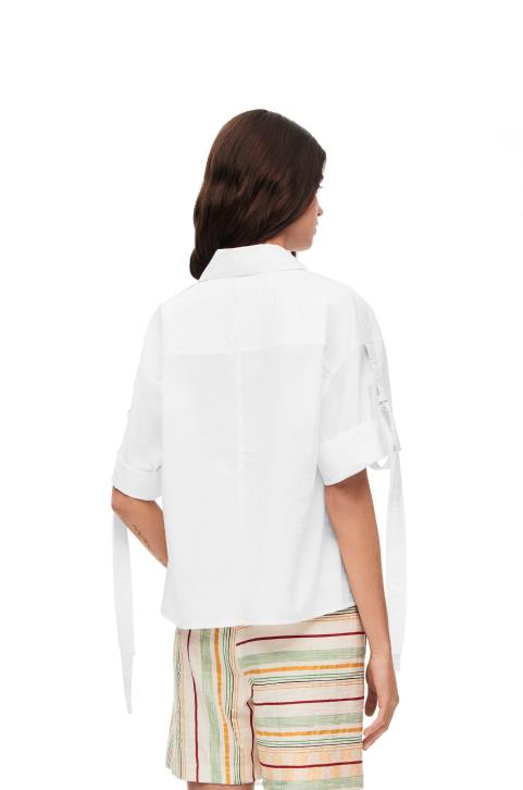 Loewe Cropped workwear shirt in cotton 688V877 Women White