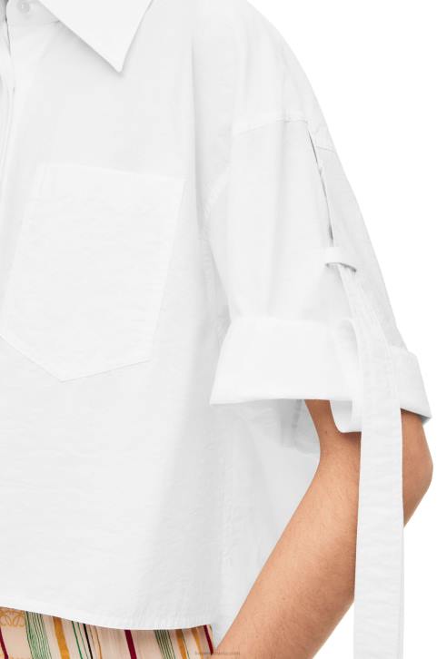 Loewe Cropped workwear shirt in cotton 688V877 Women White