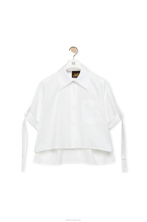 Loewe Cropped workwear shirt in cotton 688V877 Women White