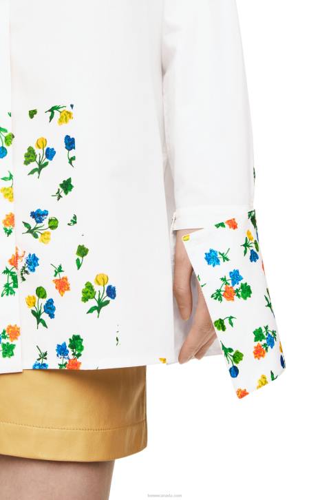 Loewe Flower deconstructed shirt in cotton poplin 688V889 Women White
