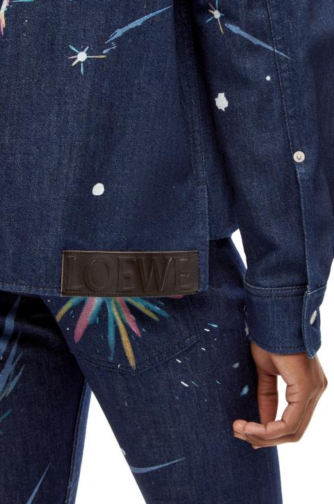 Loewe Magical Sky overshirt in denim 688V945 Women Navy Blue