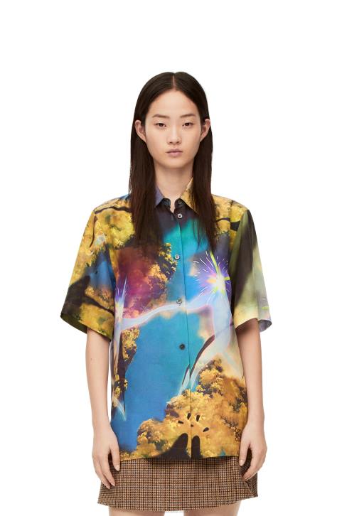 Loewe Magical Sky shirt in silk 688V946 Women Multicolor