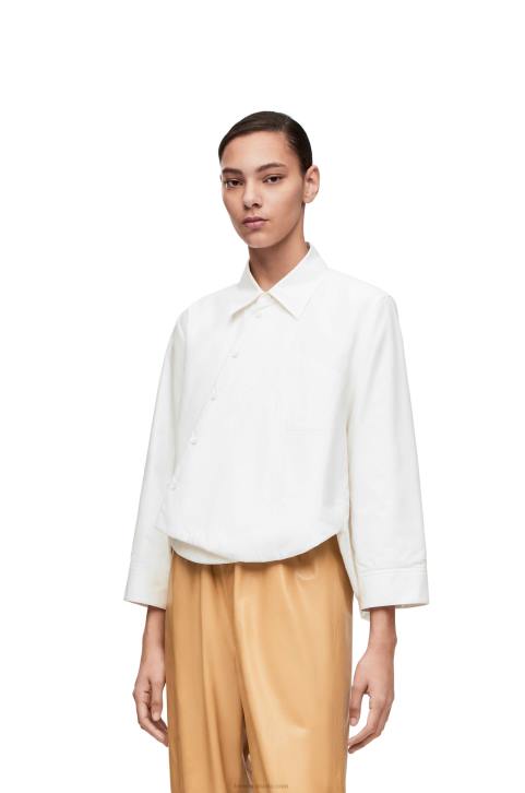 Loewe Padded trapeze shirt in cotton poplin 688V893 Women White