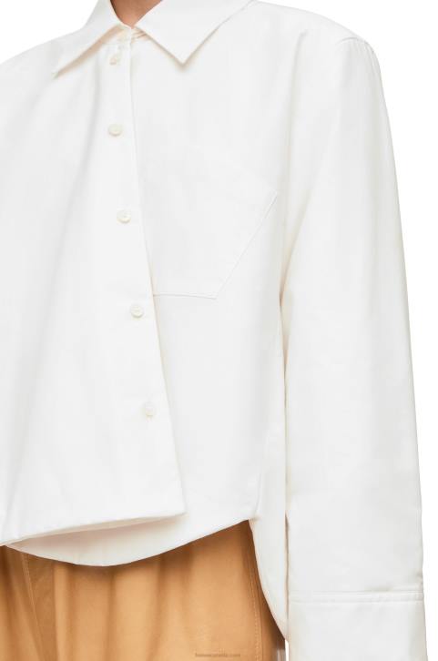Loewe Padded trapeze shirt in cotton poplin 688V893 Women White