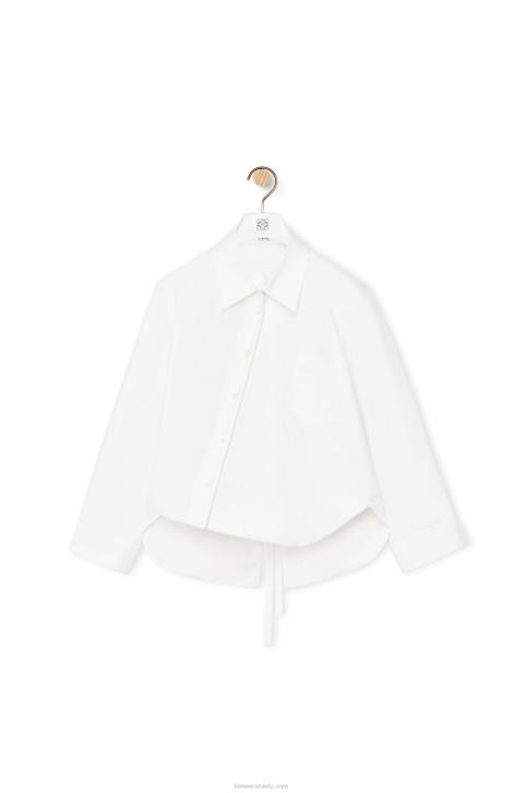 Loewe Padded trapeze shirt in cotton poplin 688V893 Women White