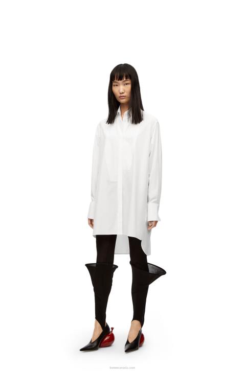 Loewe Plastron shirt in cotton 688V931 Women White