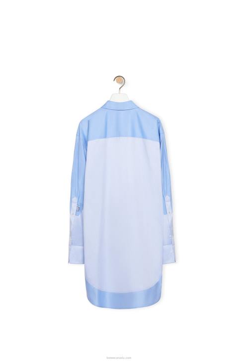 Loewe Trompe l\'oeil shirt in cotton 688V920 Women Light Blue