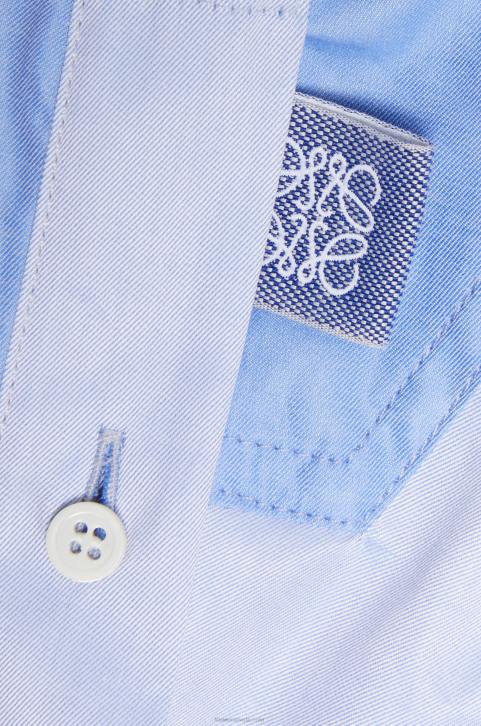 Loewe Trompe l\'oeil shirt in cotton 688V920 Women Light Blue