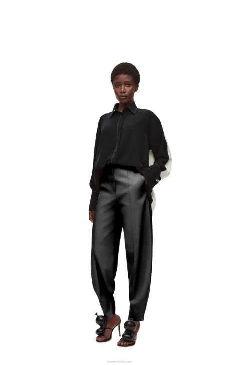 Loewe Tunic shirt in silk 688V935 Women White/Black