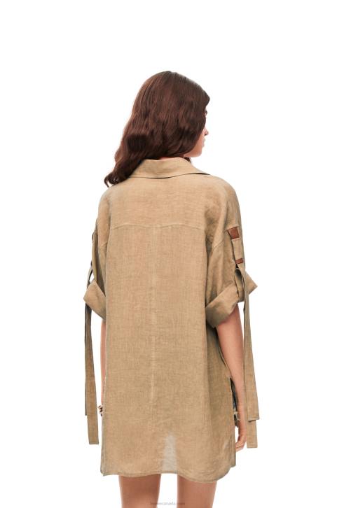 Loewe Workwear shirt in linen 688V863 Women Taos Taupe