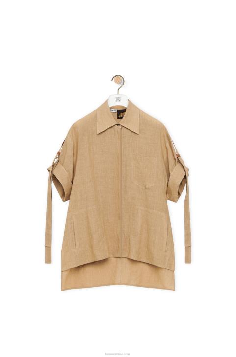 Loewe Workwear shirt in linen 688V863 Women Taos Taupe