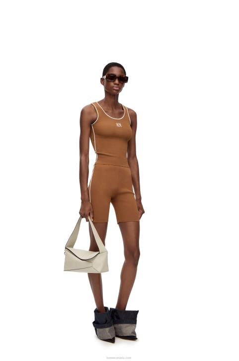 Loewe Cycling shorts in viscose blend 688V973 Women Brown