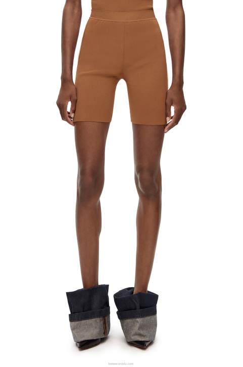 Loewe Cycling shorts in viscose blend 688V973 Women Brown