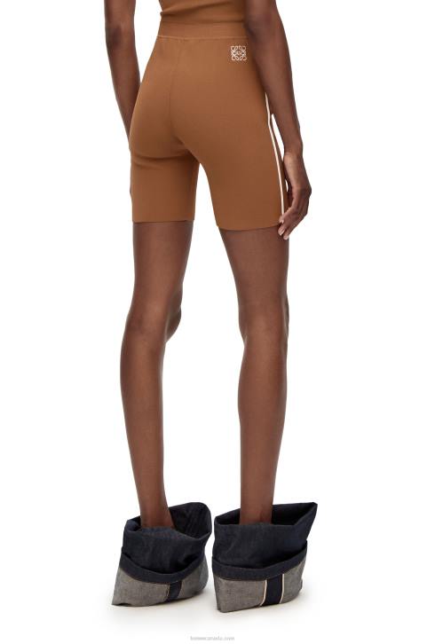 Loewe Cycling shorts in viscose blend 688V973 Women Brown