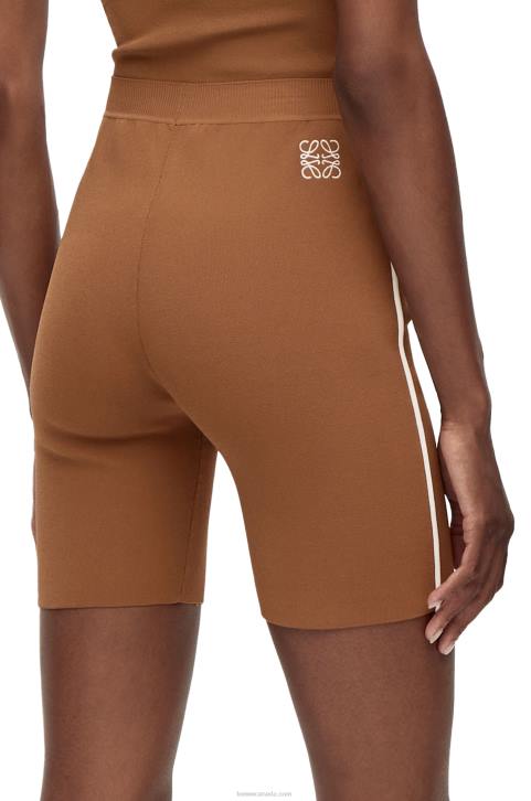Loewe Cycling shorts in viscose blend 688V973 Women Brown