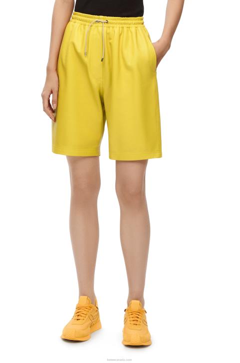 Loewe Drawstring shorts in nappa 688V1129 Women Yellow