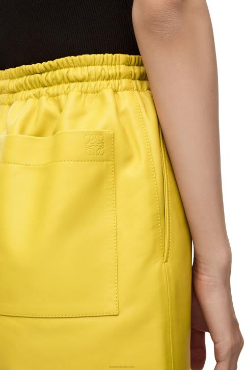 Loewe Drawstring shorts in nappa 688V1129 Women Yellow