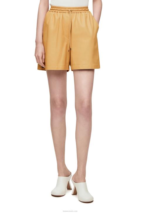 Loewe Elasticated shorts in nappa 688V1114 Women Sand/Butter