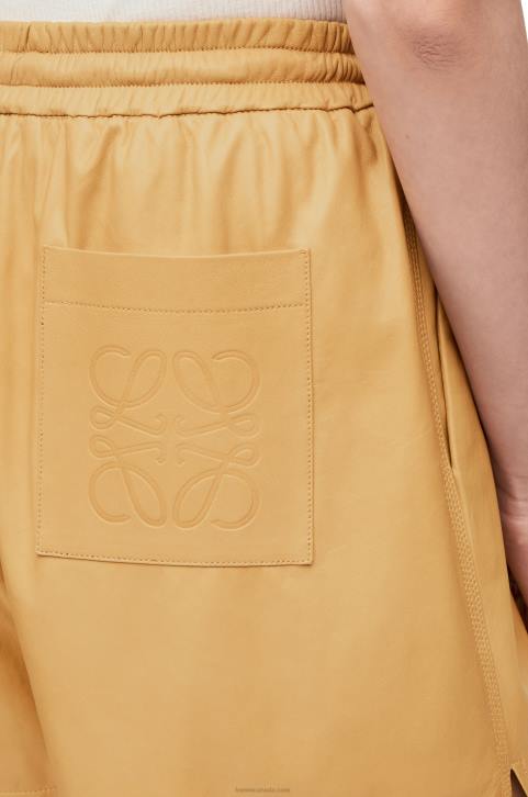 Loewe Elasticated shorts in nappa 688V1114 Women Sand/Butter