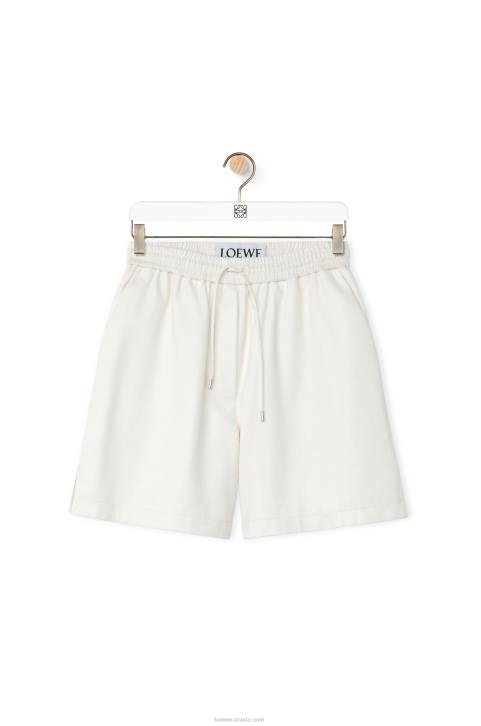 Loewe Shorts in nappa lambskin 688V1106 Women White