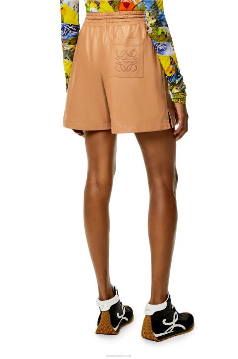 Loewe Shorts in nappa lambskin 688V1123 Women Toffee