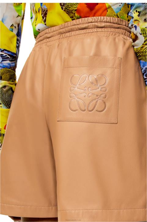 Loewe Shorts in nappa lambskin 688V1123 Women Toffee