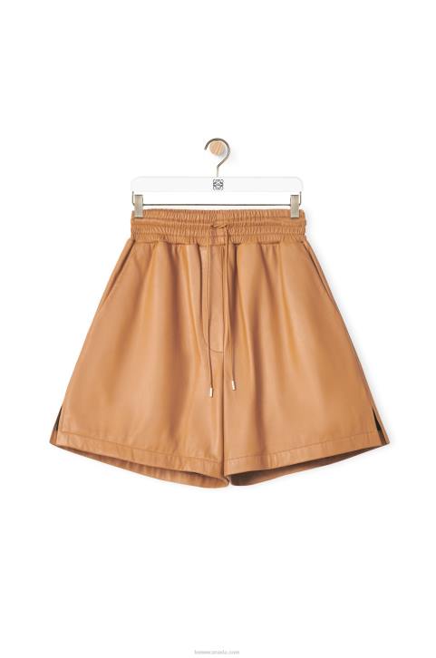 Loewe Shorts in nappa lambskin 688V1123 Women Toffee